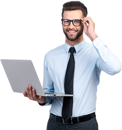 hombre laptop